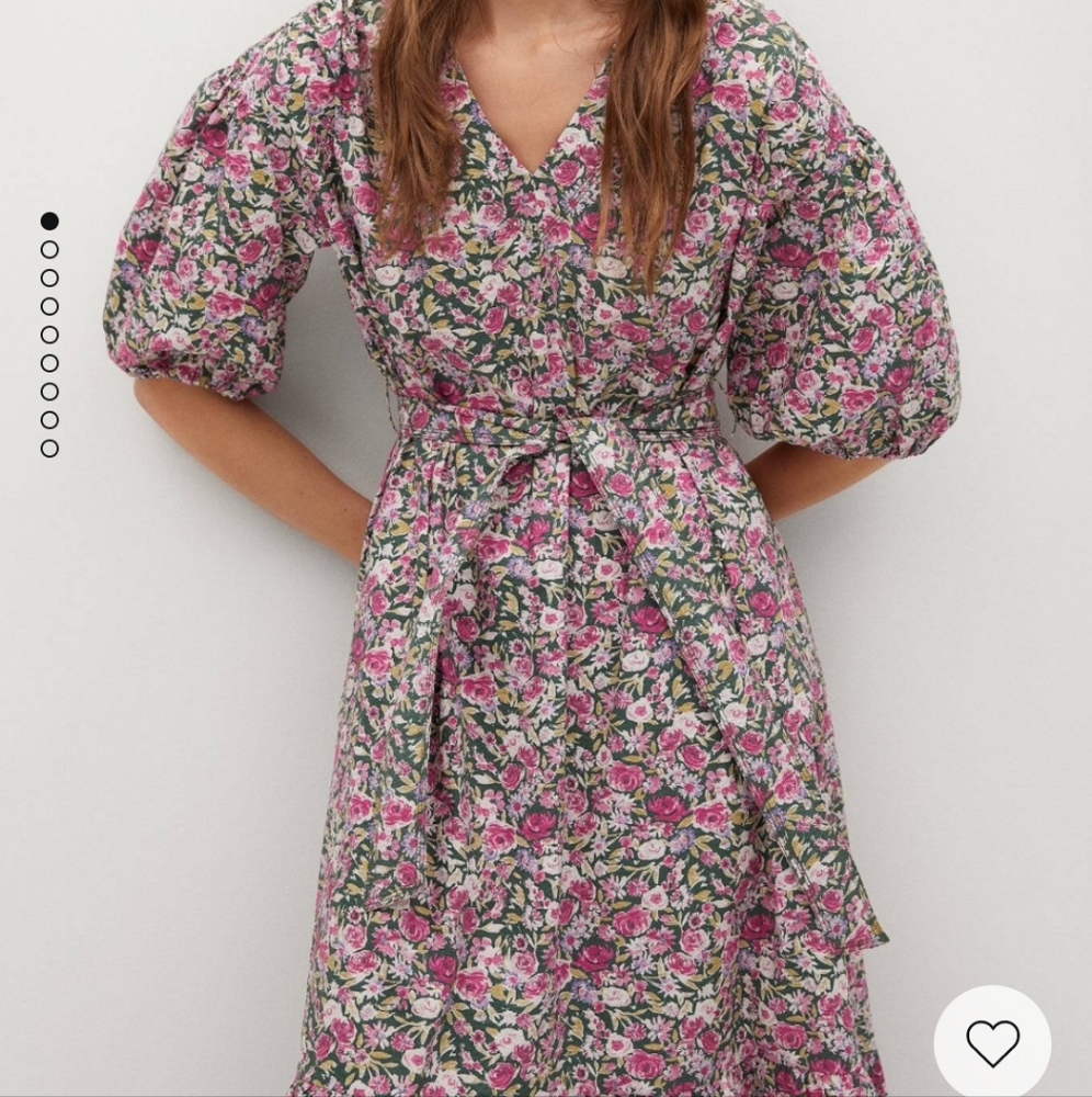 Mango flowers cotton dress